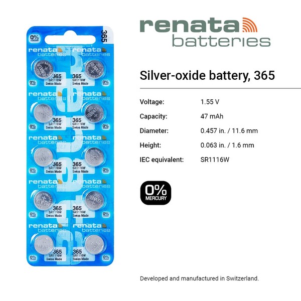 Renata 365 Button Cell watch battery