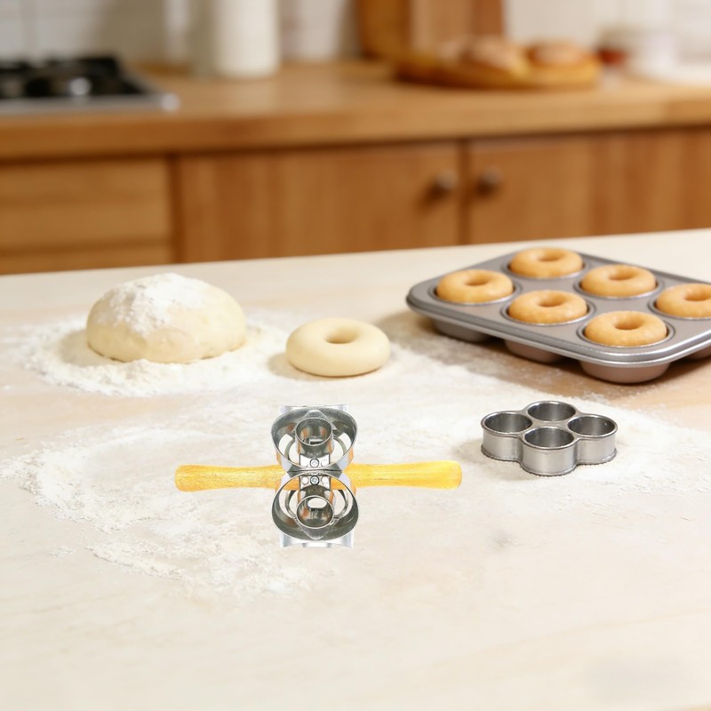 Donut Cutter with Hole Doughnut Cutter Pastry Lattice Roller Cutter