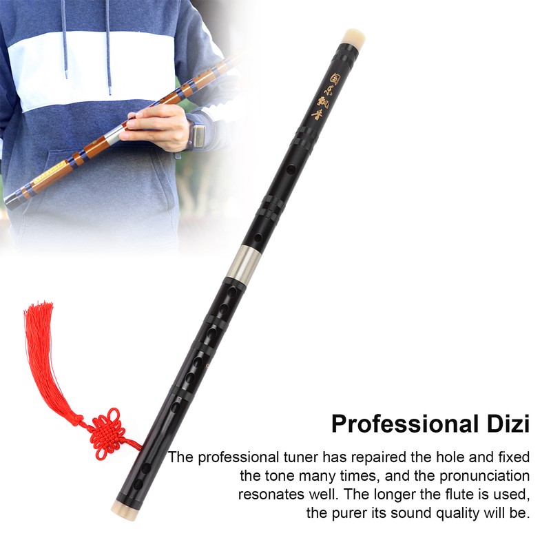 Flute Traditional Handmade Chinese Instrument ReddishBrown Dizi for Music Lover(G