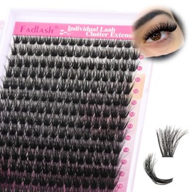 FADLASH Lash Clusters 100D Thick Eyelash Clusters Volume Cluster Eyelash Extensions 8-16mm Individual Lashes C Curl Lash Extension Clusters 3D Effect (100D-0.07-C,8-16mm)