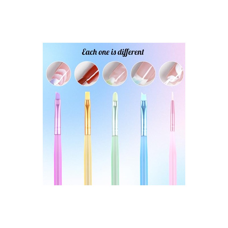 GeeRic 11 Pinceles para Uñas,Nail Art Pen Manicure Tool Set