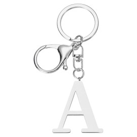 PATIKIL Initial Letter Key Chain, Letter A-Z Keychain Initials Keyring Cute Metal Alphabet Keyrings for Keys Handbag Backpack, Silver (A)