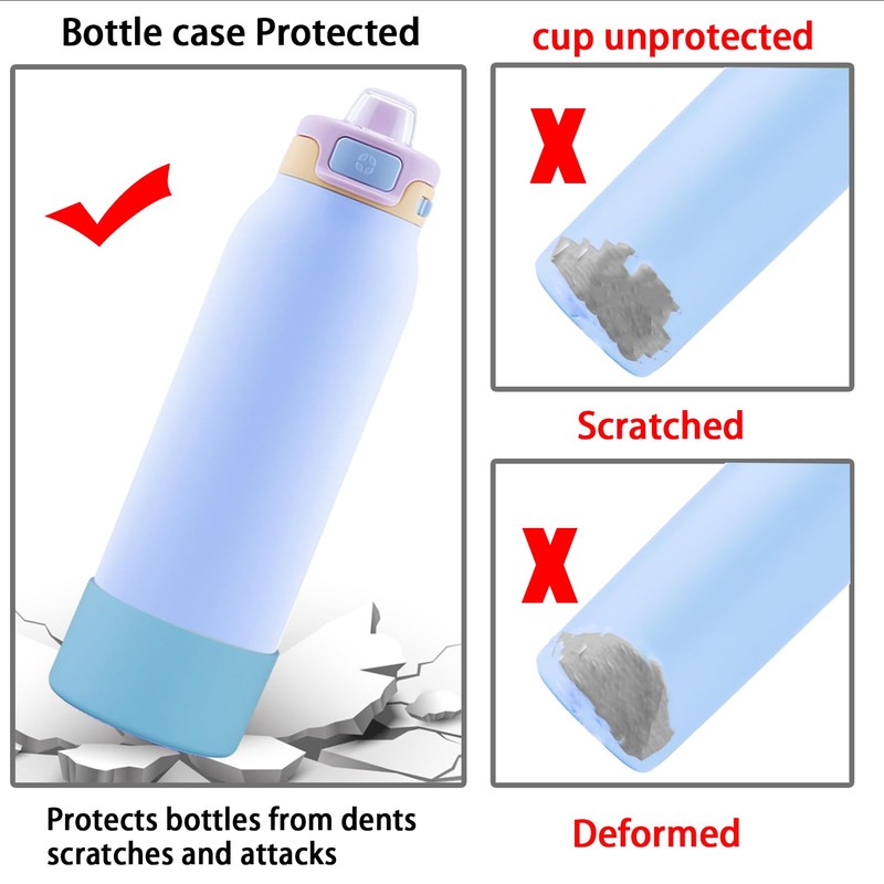 2 PCS Ello Pop Water Bottle Boot, Silicone Bottom for