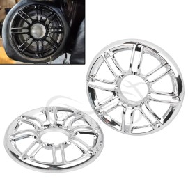 Unbranded Chrome 3D Rear Speaker Grill Covers Fit For Harley Electra Tri Glide FLHTCUTG