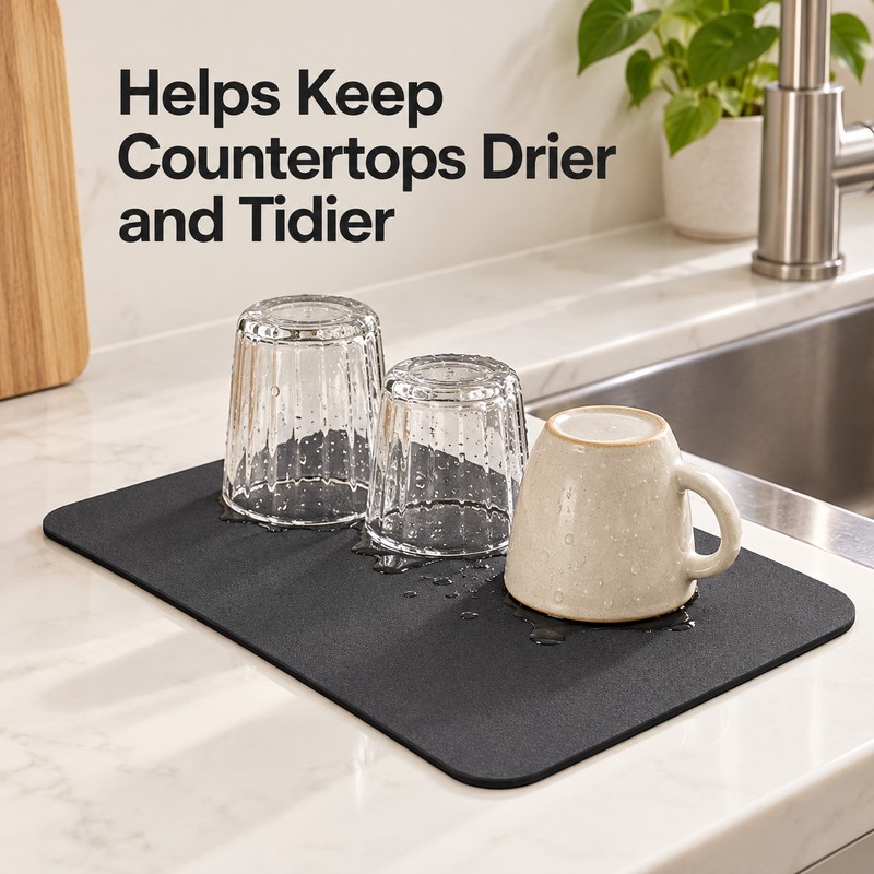 Super Absorbent Kitchen Drying Mat for Countertops – Quick-Dry 20