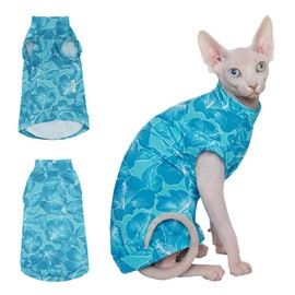 Sphynx Cat Cooling Shirt for Summer, Quick Dry Shirt Breathable UPF 50+ Shirt for Cats & Small Dogs Apparel, Summer Vest for Cats (Green, Large(5.5-8lbs))