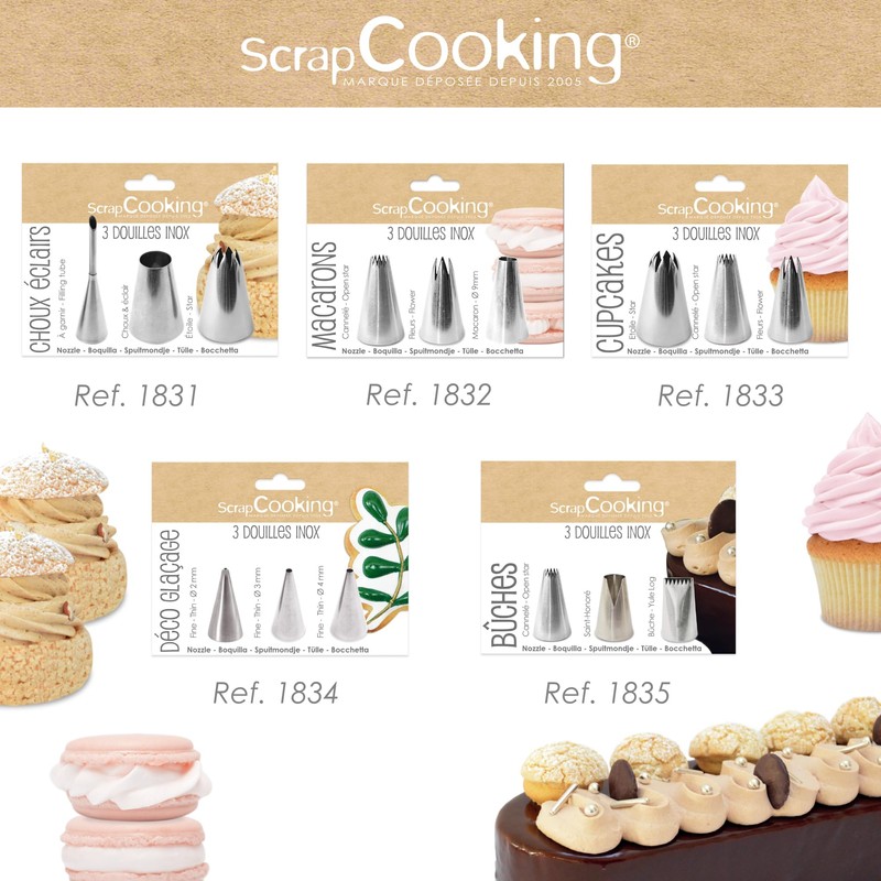 ScrapCooking - 3 boccole per tronchi di Natale - Boccole