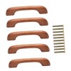 WOONEKY 5 Set Solid Wooden Cabinet Pull Handles Durable Furniture
