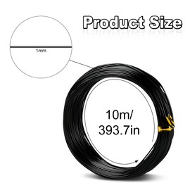 18 Gauge 1mm Aluminum Craft Wire, GLADFRESIT 10M Bendable Metal Wire for Crafting, Sculpting, Floral Jewelry Making (Black)