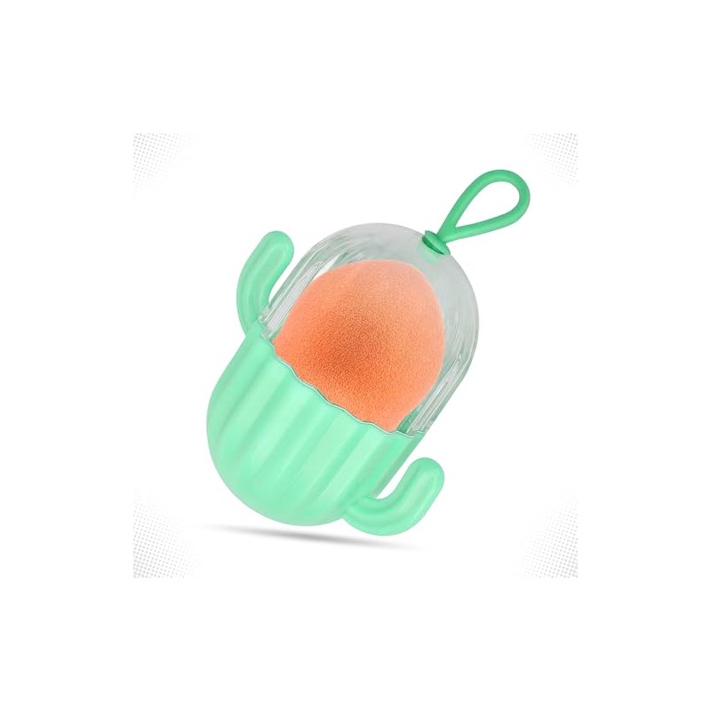 G4GADGET 1 PCS Makeup Sponge with Cactus Storage Box, Compact