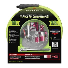 Legacy Flexzilla HFZCLB11D 3/8" x 50' Air Compressor Hose 11 pc Coupler Plug Blow Gun Kit