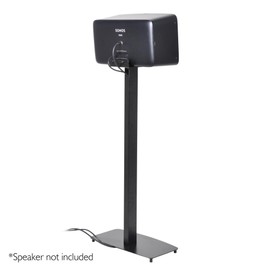 Pyle Sonos Speaker Mount Stand - Reinforced Steel 2nd Gen Play 5 Sonos Speaker Holder w/ 14.3 x 6.5 Inch Speaker Tray, Heavy Duty 14.5” x 9.4” Base, Powder Coat Finish - Pyle PSTNDSON17, Black