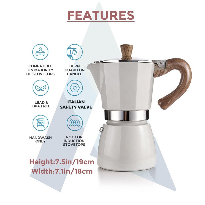 AGOGO Milano Moka Pot Stovetop Espresso Maker with 100 Paper