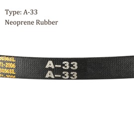 Kozelo A-33 Drive V-Belt - [33 Inch Inner Circumference] A-section Rubber Drive Belt Wrapped for Transmission Use