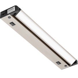 GETINLIGHT 12-inch Swivel LED Under Cabinet Lighting, 2 Color Levels, 2700K/4000K, Dimmable with Wall Dimmers, Plugged-in Only, Brushed Nickel Finish, IN-0109-2-SN