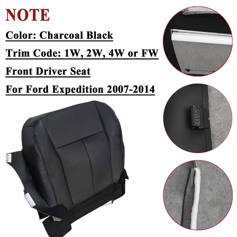 NLQR Front Driver Side Bottom Replacement Perforated Leather Seat Covers