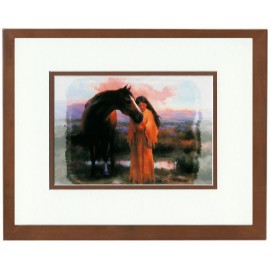 First Love by Carole Coffman Native American Women & Horse Framed Open Edition