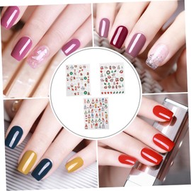 WOONEKY 3D Snowman Snowflake Santa Christmas Stickers Set for DIY Manicure Decorations