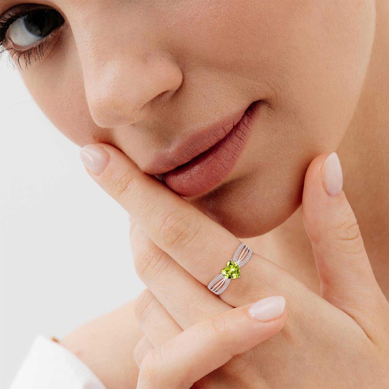 Dreamboat Heart Rings for Women Sterling Silver Gem Rings Birthstone