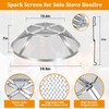 Fire Pit Spark Screen for Solo Stove Bonfire Shield 19.5inch,Stainless