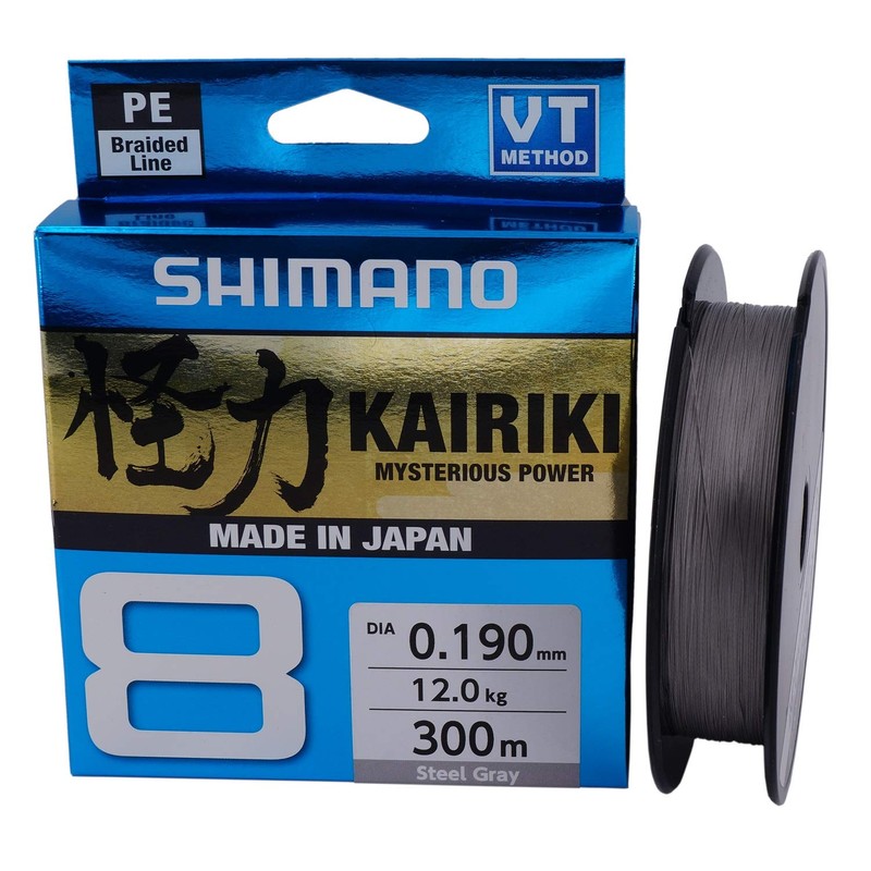 SHIMANO Kairiki 8, 300 metres, light grey, 0.190 mm/12.0 kg,