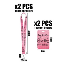 2 Pieces of Gradient Lanyards, Fashionable Lanyards, Document Protective Covers, Suitable for Id Cards, Work Badges, Bus Passes, and School Passes