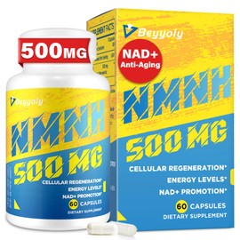 NMNH NAD Supplements for Women Men (Dihydronicotinamide Mononucleotide) 500mg, to Boost NAD+ Levels As We Age, NMNH Supplement for Anti Aging, Energy, Immune, Focus, Pure Organic - 60 Capsules