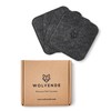 Wolvende Premium Felt Drink Coasters | Square Dark Grey Set