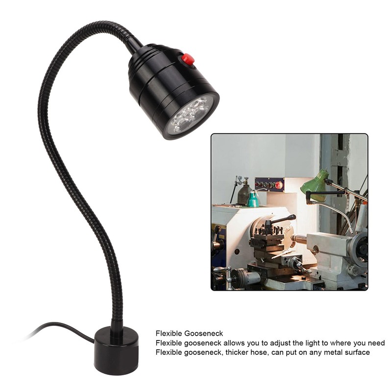 LED Machine Tool Lamp Magnetic Base Flexible Gooseneck 900LM Metal