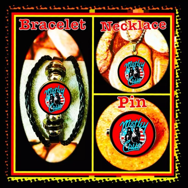 MOTLEY CRUE SET OF THREE ( Bracelet Necklace Pin )