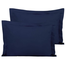FLXXIE 2 Pack Microfiber Pillow Shams, Ultra Soft and Premium Quality, 20" x 26" (Navy Blue, Standard)
