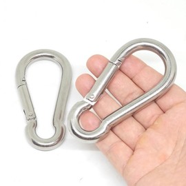 Steel biner stainless steel large camping D-type key camping hook carabiner 10cm mini carabiner