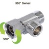 Breezliy Brass Angle Stop Add-A-Tee Valve, 3/8-Inch Compression Inlet X