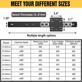 Pocket Door Slides, Included The Slides and The Hinges,Pocket Door Hardware for Inset Door,Cabinet Door (4, 12 inch)