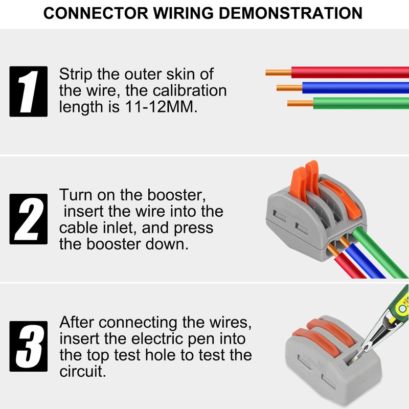 110PCS Compact Wire Connectors,Electrical Connector Blocks, 55pcs Clamp 2-Port/45pcs Clamp