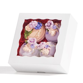 TEMLQPACK 20pcs 5x5x2 Inch Window Boxes - Fits Cookies, Soap, Chocolate, Macaron, Cake & Gift Goodies