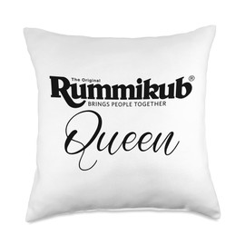 Eat My Shirtz Rummikub Queen (White Script) Logo Throw Pillow, 18x18, Multicolor