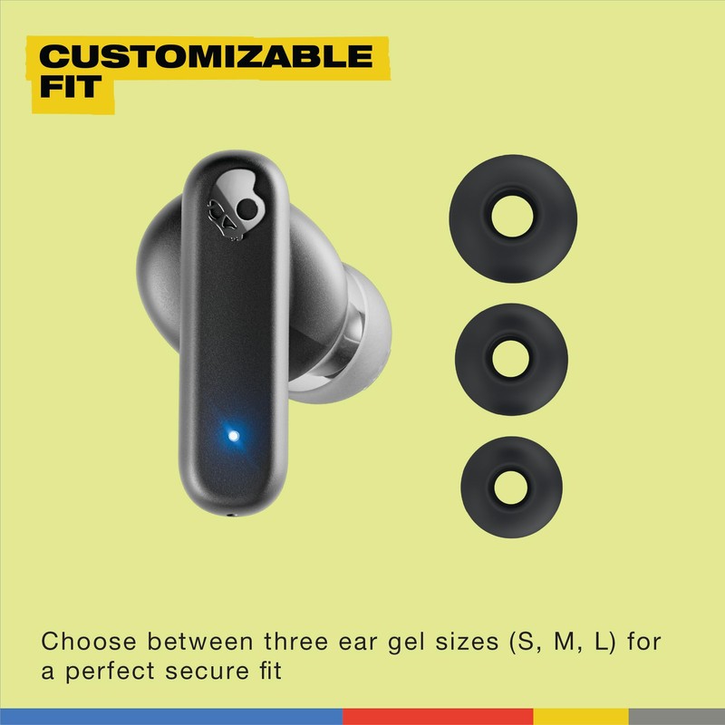 Skullcandy Smokin’ Buds Wireless Earbuds, Bluetooth Headphones, Noise Isolating Fit,