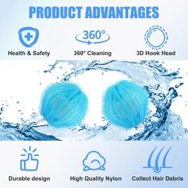 Pack of 12 Pet Hair Remover, Washing Machine, Lint Balls for Washing Machine, Hair Remover, Pet Hair, Reusable Hair Catcher Wash for Removes Dog Hair, Cat Hair, Lint & Lint