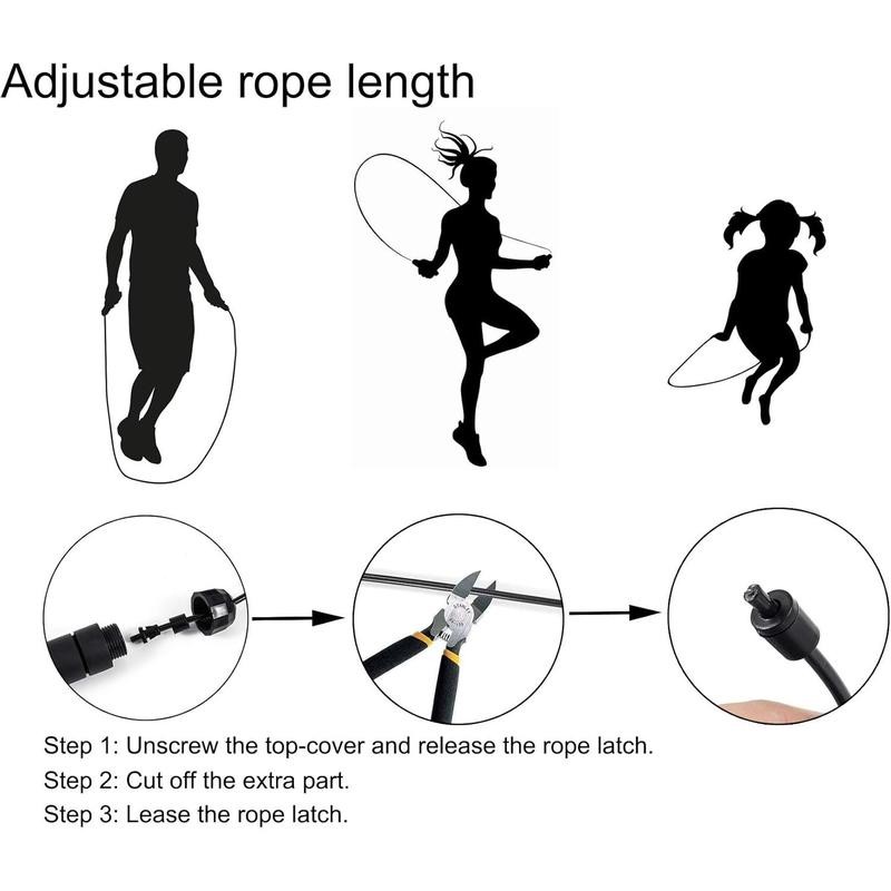 Jump Rope, Adjustable Jump Ropes,Skipping Rope Tangle-Free Rapid Speed with