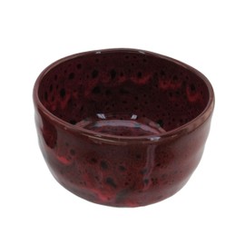 BambooMN Brand - Matcha Tea Bowl - Deep Red with Black