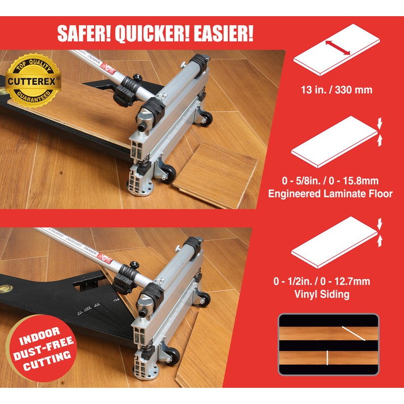 Laminate Floor Cutter, 13” Vinyl Floor Cutter with Wheels –