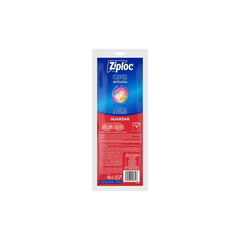 Ziploc Bolsas Reutilizables, Guardar Grandes, Pestañas Abre-Fácil, 10 Bolsas