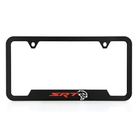 Dodge Challenger SRT Hellcat Plastic Black License Plate Frame Tag Holder