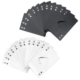 Abrebotellas Ace of Spades, 12 abrebotellas de tarjetas de póquer, tamaño de tarjeta de crédito, abrebotellas de acero inoxidable, abridor de botellas de cerveza para portafolios, bolsillo, boda