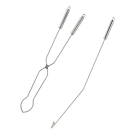 Solo Stove Stainless Steel Fire Pit Tools Tongs for Wood in Fire Pit Includes 2 Pieces. 36.5 inch Fire Pit Wood Grabber Poker and 32 inch Grabber Great for Outdoor Fire Pits and Fire Pit Accessories