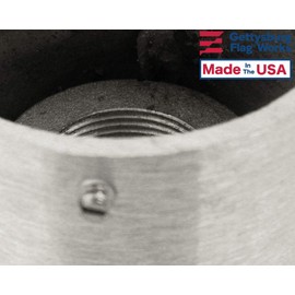 Flagpole Aluminum Pole Top Adapter, Threaded to Accept 1.25" NPT Flag Pole Rotating Trucks, Made in USA (4")