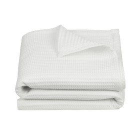 ZOLLNER Cuddly Blanket in 150 x 200 cm - 100% Cotton - Timeless Waffle Pattern - Wrinkle-Resistant and Breathable Couch Blanket in White - Washable up to 60°C - Hotel Linen Quality - Oeko Tex®