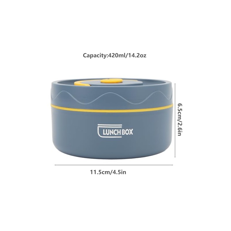 Contenedor de Almuerzo Aislado 420 ml 304 Caja Térmica Redonda