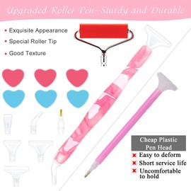 DOKLY Diamond Painting Resin Pen Only Pink 5D Ergonomic Diamond Art Roller Tools and Accessories Set Dots Round Square Drill Wax Pens Holder Supplies